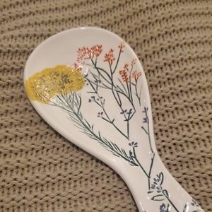 Anthropologie Floral Ceramic Spoon Rest